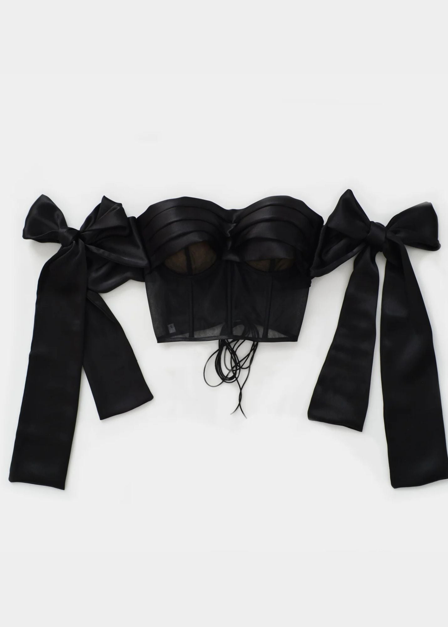 BOW FOR A WOW BLACK CORSET