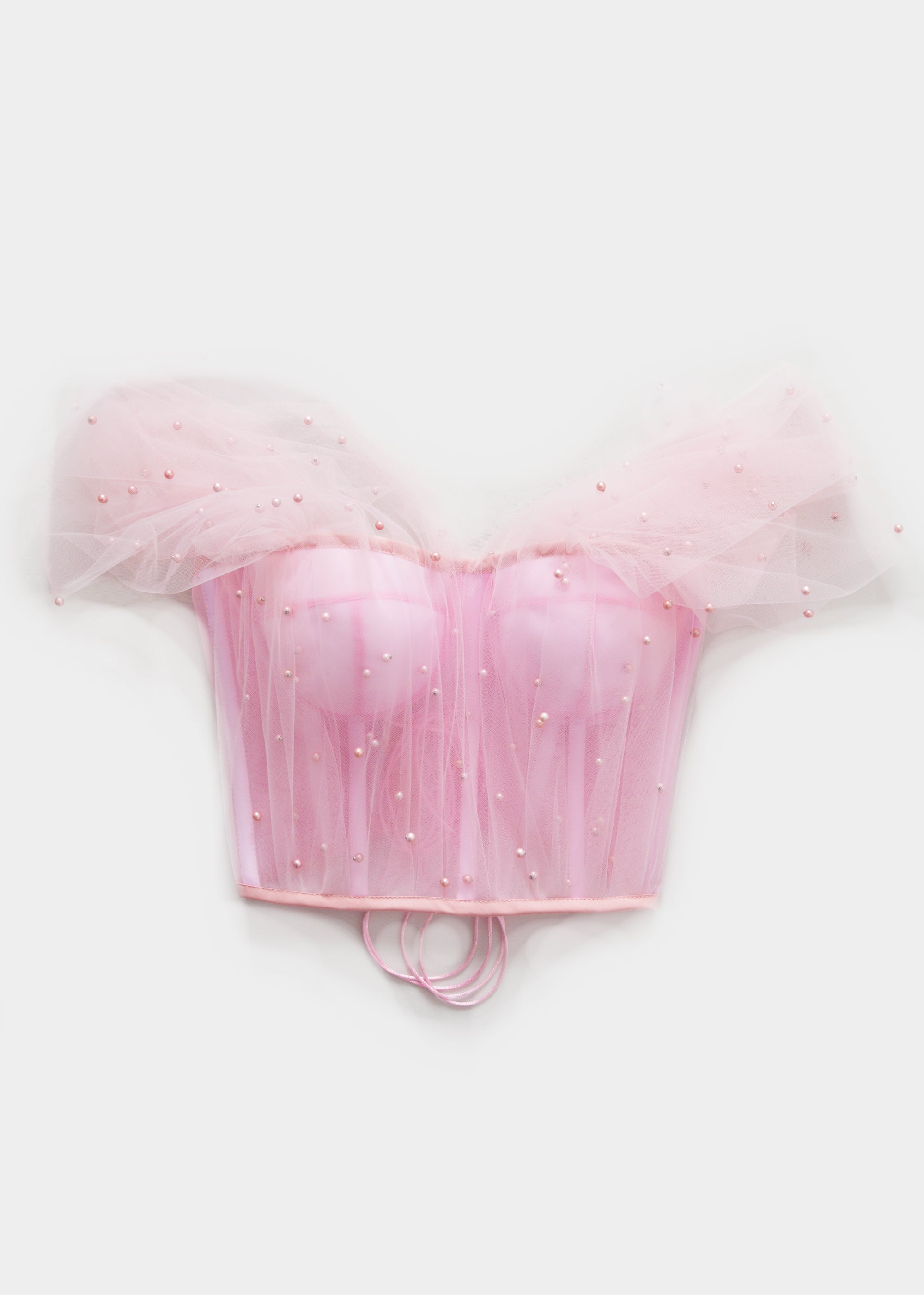 PEARLS ARE A GIRL'S BEST FRIEND PINK CORSET