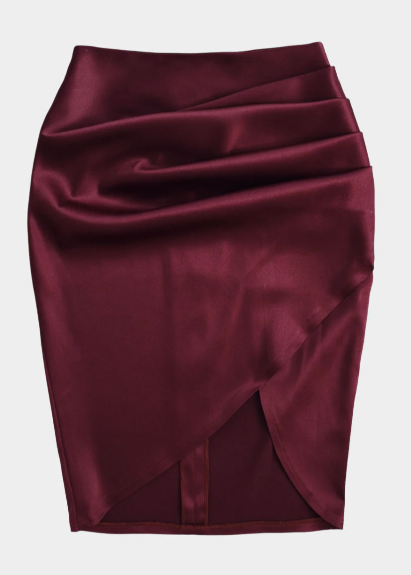 "PASSIONATE TOUCH" SATINATED SKIRT