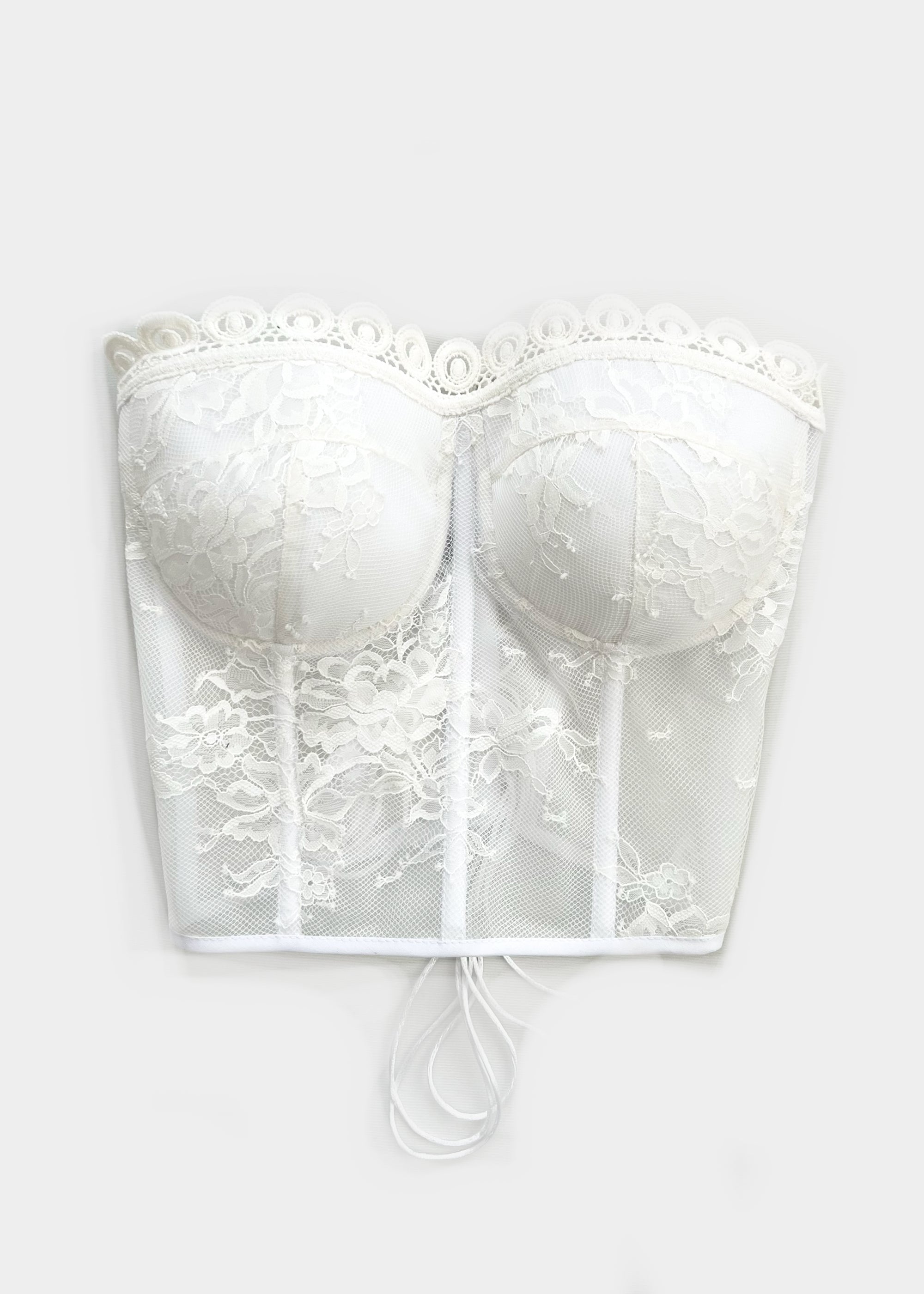 HEAD IN THE CLOUDS WHITE LACE CORSET