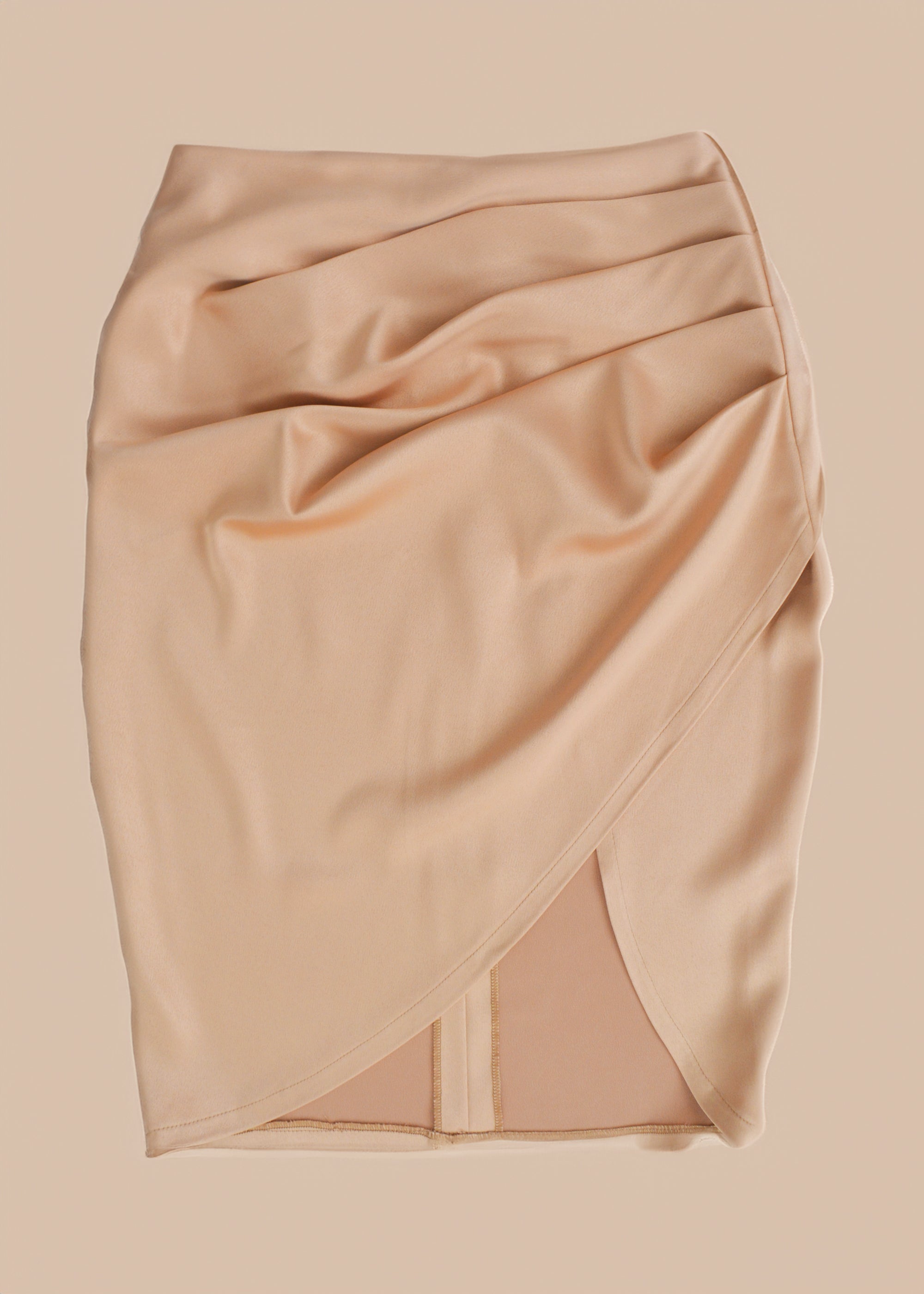 PASSIONATE TOUCH SATINATED MOCHA SKIRT