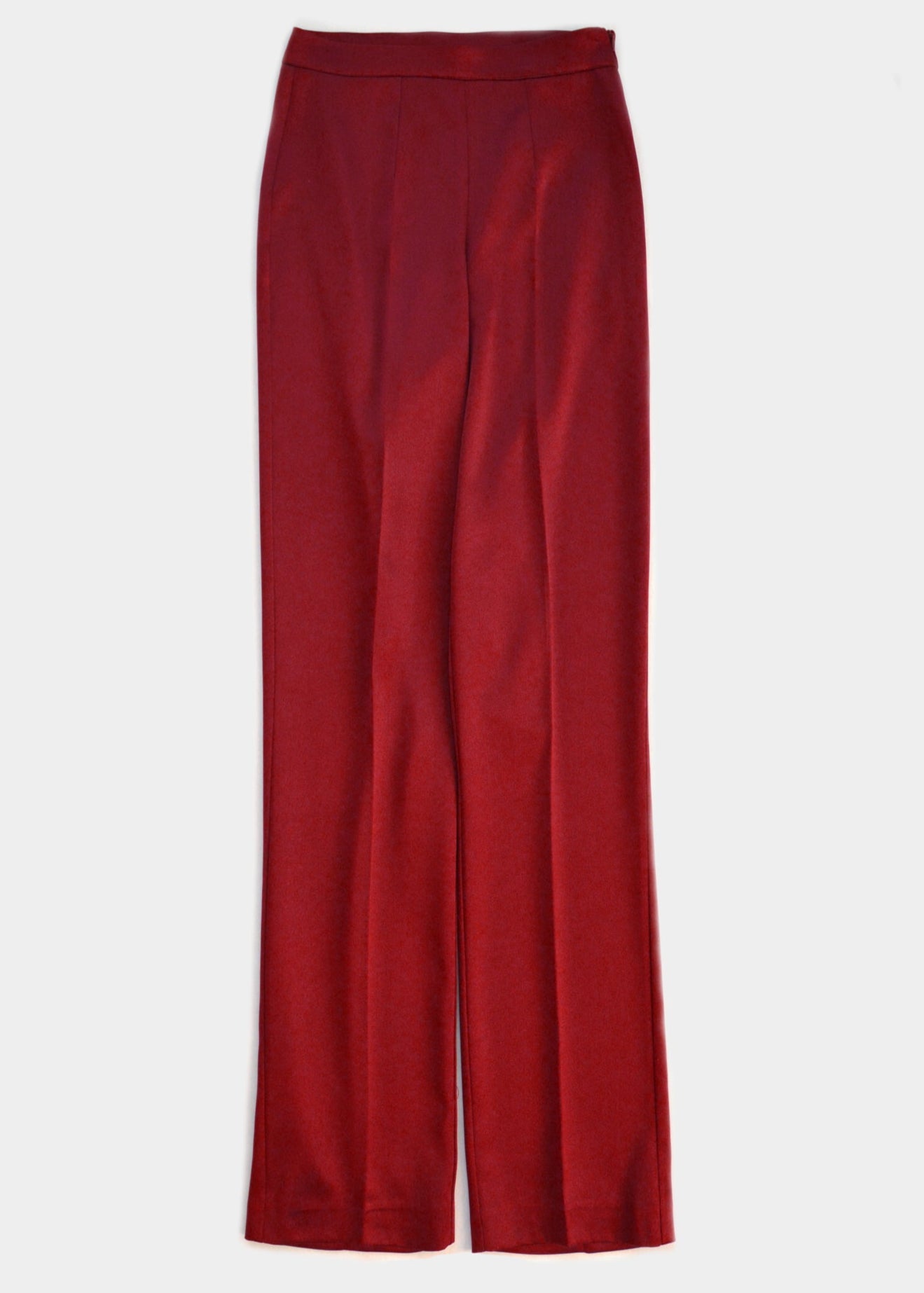 BURGUNDY STRAIGHT LONG TROUSERS