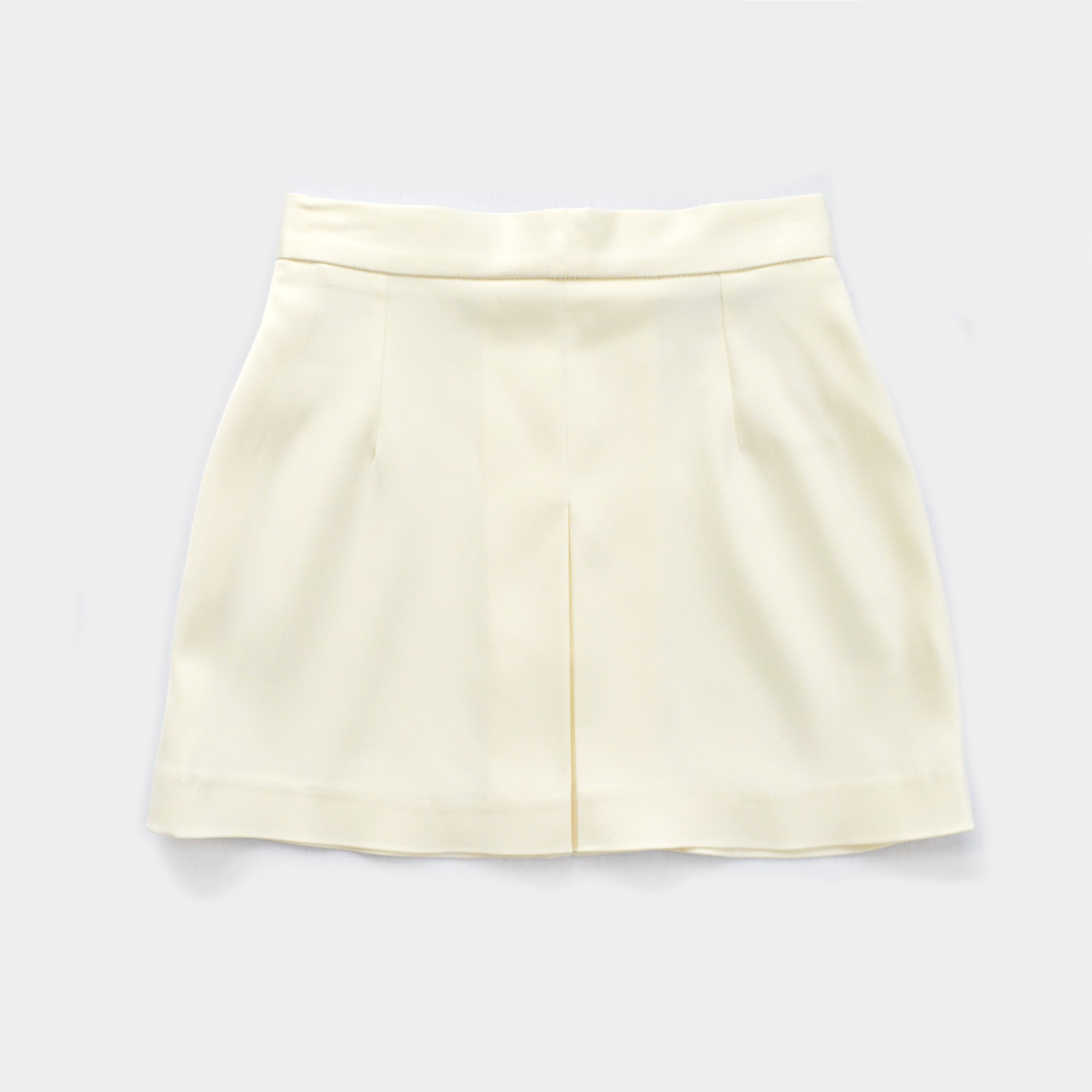 SINGLE PLEAT SATINATED MINI SKIRT